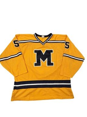 Michigan Wolverines Vintage Men's Gold Hockey-Style Sweater Jersey #5 Collegiate